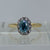 Antique Blue Zircon & Diamond Platinum Set Ring 18ct 18k Yellow Gold - Size O