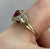 Ruby Heart Cut Twist Ring Diamond Accents 10ct 10k Yellow Gold - Size O 1/2