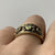 Peridot Ornate Bezel Set Patterned Band Ring 9ct 9k Yellow Gold - Size L