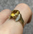 Citrine Oval Diamond Accent Ring 9ct 9k Yellow Gold  - Size N 1/2