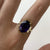 Retro Amethyst Brutalist Style Cocktail Ring 9ct 9k Yellow Gold - Size N