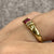 Ruby Lab Created & Natural Diamond Ring 18ct Yellow Gold - Size K