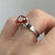 Orange Pink Sapphire Oval Claw Diamond Accents Ring 18ct 18k White Gold - Size M