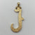 Letter 'J' Bark Finish Textured Pendant 9ct 9k Yellow Gold