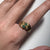 Emerald & Diamond Wave Accent Ring 18ct 18k Yellow Gold  - Size P