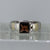 Unique Garnet Solitaire Bezel Set Two Tone Ring 9ct 9K White Gold - Size O