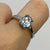 Blue Topaz Solitaire Ring 9ct 9k White Gold - Size P 1/2