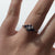 Sapphire & Diamond Cluster Ring 18ct 18k White Gold - Size J