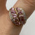 Amethyst & Diamond Bypass Cluster Ring 9ct 9k Yellow Gold - Size O 1/2