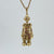 Ruby & Clear Quartz Articulated Clown Pendant  9ct 9k Yellow Gold