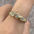 Diamond Cluster Twisted Croissant Style Ring 9ct 9k Yellow Gold - Size P