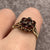 Garnet Daisy Flower Cluster Ring 9ct 9k Yellow Gold - Size O