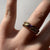 Amethyst Solitaire Flush Set Twist Band Ring 9ct 9k Yellow Gold - Size L 1/2