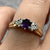 Amethyst & Diamond Accent Ring 9ct 9k Yellow Gold - Size M