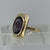 Retro Alexandrite Synthetic Bezel Set Cocktail Ring 9ct 9k Yellow Gold - Size O