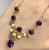 Amethyst & Pearl Filigree Chain Necklace 9ct 9k Yellow Gold - 16" Inch