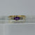 East West Amethyst & Diamond Ring 18ct 18K Yellow Gold - Size R