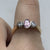 Pink & White Cubic Zirconia Trilogy Ring 9ct 9k Yellow Gold - Size P