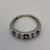 Tanzanite & Diamond Bar Set Band Ring 9ct 9k White Gold - Size N