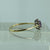 Amethyst & CZ Floral Cluster Thin Shank Ring 9ct 9k Yellow Gold - Size Q