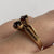 Retro Garnet Two Stone Square Shoulder Ring 9ct 9k Yellow Gold  - Size M