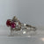 Ruby Cabochon & Diamond Bespoke Ornate Ring 18k 18ct White Gold - Size J