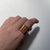 Bezel Set Amber (Imitation) Cocktail Ring 9ct 9k Yellow Gold - Size O