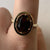 Smoky Quartz Cocktail Ring 9ct 9K Yellow Gold - Size R