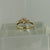 CZ Trilogy Round Heart Cut Ring 9ct 9k Yellow Gold - Size L