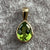 Peridot Pear Teardrop Checker Cut Pendant 9ct 9k Yellow Gold