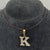 CZ Letter K Pendant 9ct 9k Yellow Gold