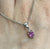 Pink Sapphire & Diamond Pendant 9ct 9k White Gold