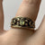 Peridot Ornate Bezel Set Patterned Band Ring 9ct 9k Yellow Gold - Size L