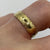 Engraved Edge Wedding Band Ring 18ct 18k Yellow Gold - Size M 1/2