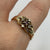 Amethyst & White Spinel Floral Cut Out Band Ring 9ct 9k Yellow Gold - Size S