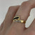 Sapphire & Diamond Channel Set Zig Zag Ring 9ct 9K Yellow Gold - Size L