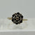 Sapphire & Diamond Tiered Daisy Flower Cluster Ring 9ct 9k Yellow Gold - Size O