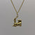 Train Heart Charm Pendant 9ct 9k Yellow Gold