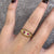 Diamond & Flame Fusion Ruby Antique Ring 18ct 18k Yellow Gold - Size M 1/2