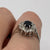 Sapphire & Diamond Daisy Cluster Ring 9ct 9k White Gold  - Size N