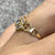 Daisy Flower Heart Shoulder CZ Ring 9ct 9k Yellow Gold - Size J 1/2