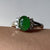 Jadeite & Diamond Ornate Ring Platinum 900 - Size G US 3 3/8