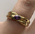 Amethyst Solitaire Flush Set Twist Band Ring 9ct 9k Yellow Gold - Size L 1/2