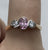 Pink & White Cubic Zirconia Trilogy Ring 9ct 9k Yellow Gold - Size P