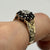 Sapphire & Diamond Daisy Flower Cluster Textured Ring 9ct 9k Yellow Gold- Size Q