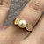 Retro Pearl Flat Embossed Shoulder Ring 9ct 9k Yellow Gold  - Size L