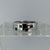 Square Cut Sapphire & Diamond Band Ring 9ct 9K White Gold - Size N