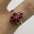 Ruby & Diamond Cluster Ring 9ct 9k Yellow Gold - Size P