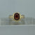 Garnet Solitaire Cabochon Bezel Set Two Tone Ring 9ct 9k Yellow Gold - Size N