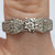 Retro Diamond Solitaire Hammered Ring 18ct 18k White Gold  - Size N